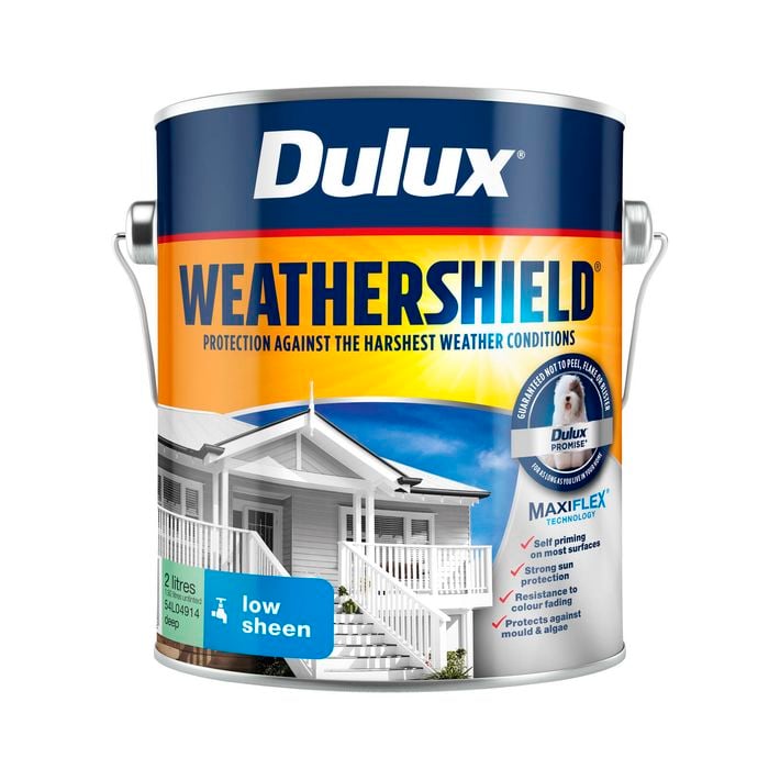 Dulux 2L Deep Low Sheen Weathershield Exterior Paint