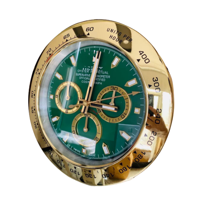 Watch-Style Wall Clock | 14-Inch Silent Movement (Gold)