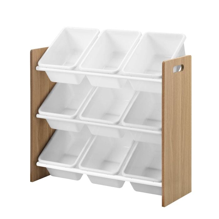 Oikiture Kids Toy Box Organiser 9 Bins Display Shelf Storage Rack Natural