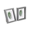 Nicola Spring Acrylic 3D Box Photo Frames with 4" x 6" Mounts - 5" x 7"  - Grey - Pack of 2