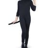 Sleek Black Cat Girls Costume Jumpsuit - Medium