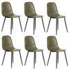 Oikiture 6x Dining Chairs Kitchen Accent Chair Lounge Room PU Leather Green