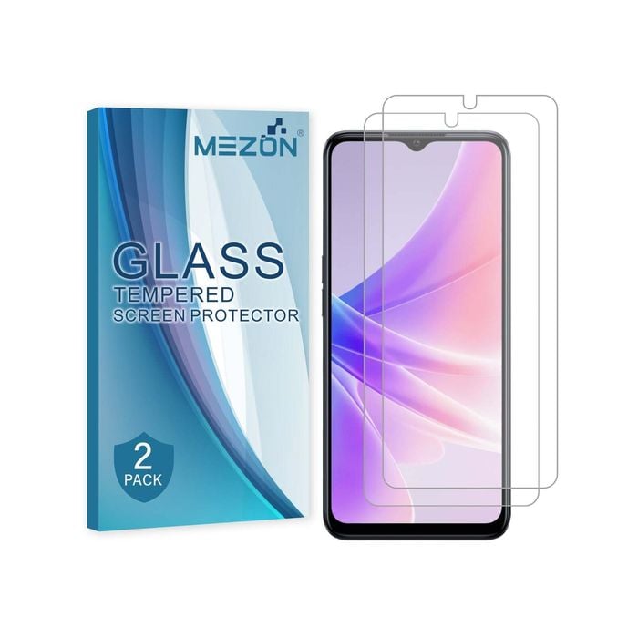 2 Pack MEZON OPPO A77 5G Clear Tempered Glass Screen Protectors