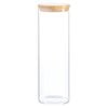 Argon Tableware Glass Storage Jar - Wood Lid - 2 Litre - Modern Round Scandi Organisation Container Glass Jar