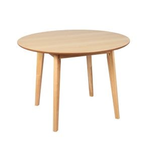 Levede Dining Table Round Rubberwood Base Kitchen Cafe Restaurant Natural 120cm