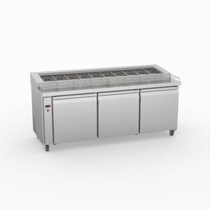 Thermaster Three Door Deluxe Pizza Prep Bench  - Pizza Prep Fridges (pwb200)