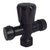 evekare 15 x 15mm Matte Black Double Mini Cistern Stop Tap