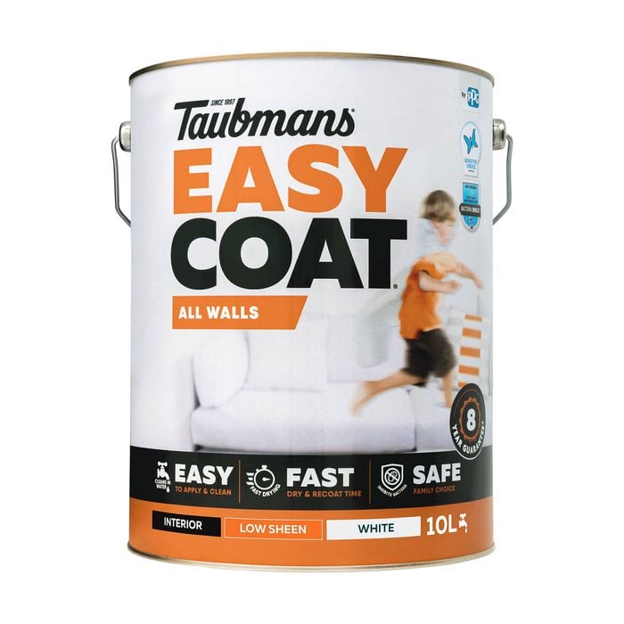 Taubmans 10L White Low Sheen Easycoat All Walls Interior Paint