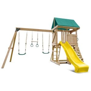 Lifespan Kids Carindale Swing Set Cubby Play Centre with 2.2m Yellow Slide