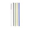 Appetito Set 4 Glass Straight Straws With Brush