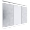 Lugna 2400 x 2701-3600mm 2 Mirror 1 Melamine Wardrobe Triple Sliding Doors