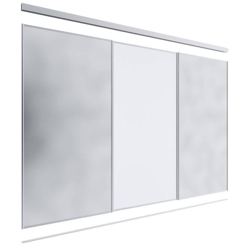 Lugna 2400 x 2701-3600mm 2 x Mirror 1 x Melamine 3 Door Combo Package