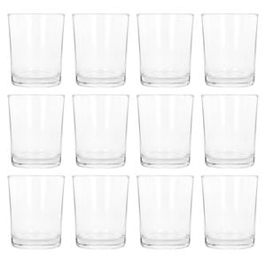 Argon Tableware 200ml Water Glasses - Set Of 12 Drinking Tumblers - Straight-sided Everyday Durable Soda Lime Glassware Set