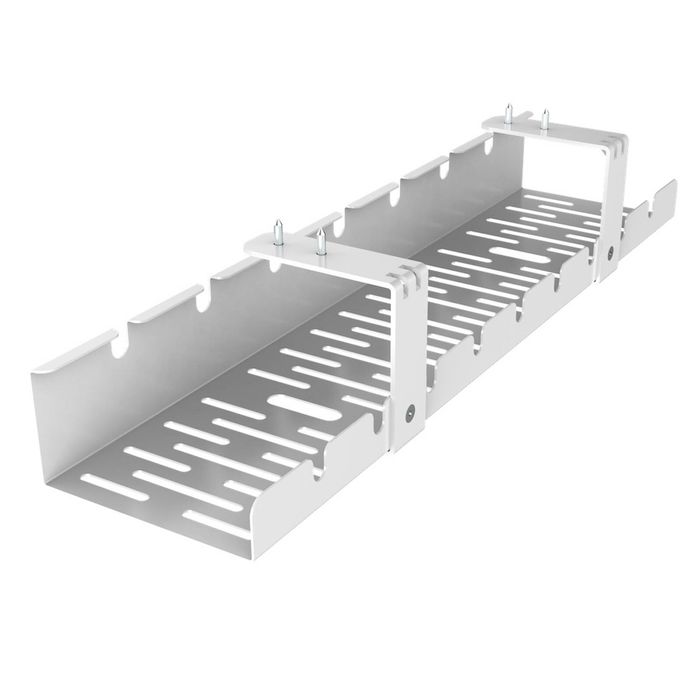 GKU Under Table Cable Management Basket Tray 800mm Long - White