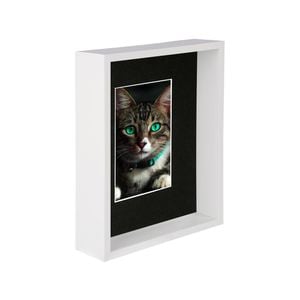 Nicola Spring 8" X 10" White 3d Deep Box Photo Frame - 4" X 6" Mount - Black