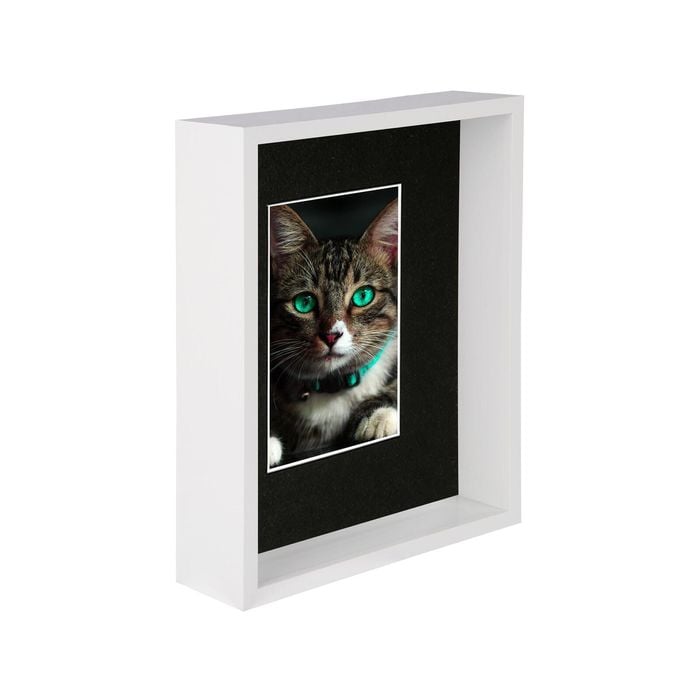 Nicola Spring 8" X 10" White 3d Deep Box Photo Frame - 4" X 6" Mount - Black