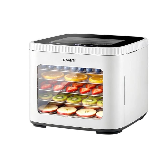 Devanti 5 Tray Food Dehydrator With Led Touch Control White