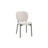 Archie Dining Chair in Coconut Color Fabric and Black Metal Powdercoated Legs