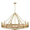 CLA Lighting Funale Interior Candelabra Oak Wood 12-Light Pendant Light Satin Brass