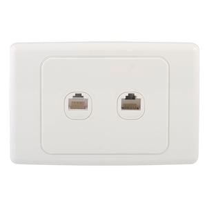 Deta Wallplate Cat-6 Outlet - Double