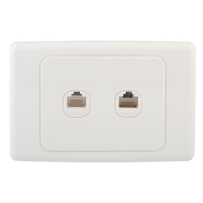 Deta Wallplate Cat-6 Outlet - Double
