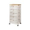 Mesh Cabinet Storage Organizer With Pull-out Basket 5-tier White W/swivel Wheel Shelf Rolling Trolley Cart