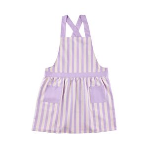 Alex Liddy Country Bloom Apron Lilac Stripe