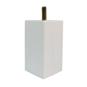 Adoored 53 x 53 x 100mm White Square Pine Furniture Leg