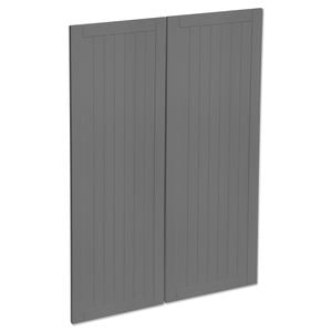 Kaboodle 900mm Smoked Grey Country Medium Pantry Doors - 2 Pack