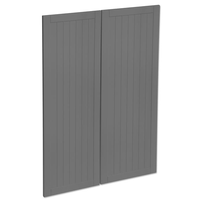 Kaboodle 900mm Smoked Grey Country Medium Pantry Doors - 2 Pack