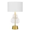 Telbix Melania Modern Table Desk Lamp Light Metal Fabric Clear White Gold