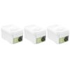 3PK Lemon & Lime Flip Lock 630ml/8.5cm Rectangle Container Clear