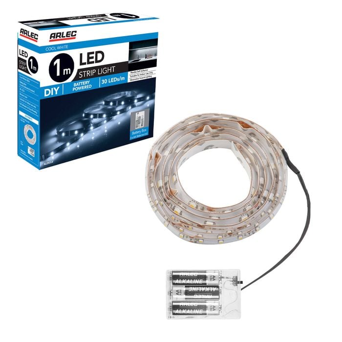  Arlec 1m Cool White Battery Strip Light