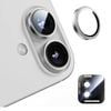 Metal Camera Lens Glass Individual Eagle Protector Cover - For Apple iPhone 17 (Silver)