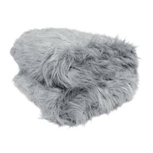 Bloomington Natural Tone Faux Fur Long Hair Extra Large Throw Blanket Silver