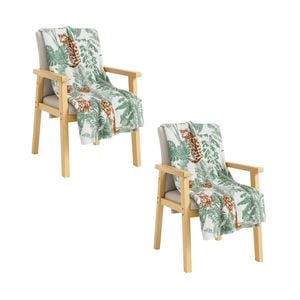 SOGA 2X Tropical Leaf Print Throw Blanket 130x180cm Soft Polyester