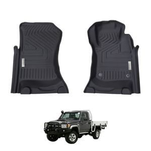 AUSGO Car Floor Mats for Toyota LandCruiser 79 Series LC79 Single Cab 2016-Onwards All-Weather Floor Liners
