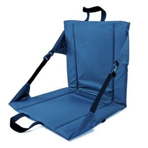 Catzon Portable Seat Cushion with Backrest Foldable for Camping-Blue