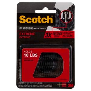 Scotch  2.5cm x 7.6cm Extreme Fasteners Black Strips 2pk