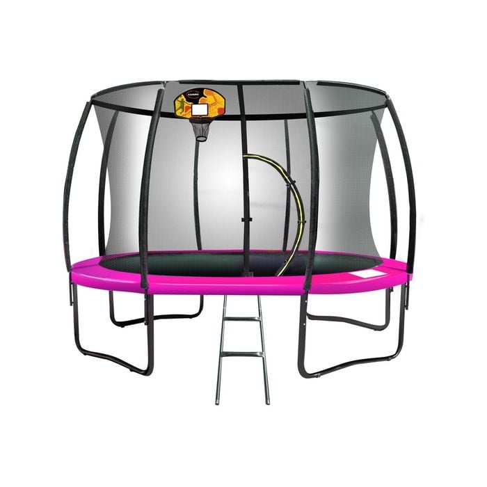 Kahuna Trampoline 12 Ft With Basketball Set - Pink