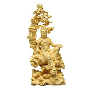 Lifebay Wooden Guanyin: Tranquil Buddha Sculpture for Stylish Living Room Decor
