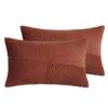 Gioia Casa Corduroy Cushion Covers - Soft Velvet with Windmill Pattern & Hidden Zipper - Brick, 30cm x 50cm (Twin Pack)