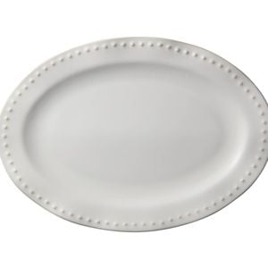 Casa Domani Durable Stoneware Punto Rim Oval Platter Plate 35x25cm