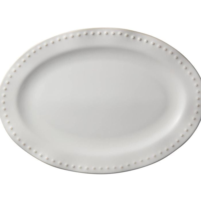 Casa Domani Durable Stoneware Punto Rim Oval Platter Plate 35x25cm