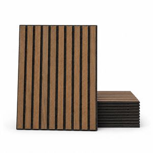 BOOC [12PK] Acoustic Wall Panels Peel & Stick Walnut Panels - 30x40 Sound Absorbing