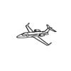 Ignite Laser Learjet 45 - Mid-Size Business Jet Silhouette Metal Wall Art Coated Black 47 inch - 120 cm
