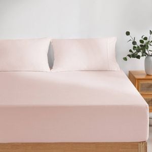 Dreamaker Superfine Washed Microfibre Combo Fitted Sheet Set Blush Pink Double Bed