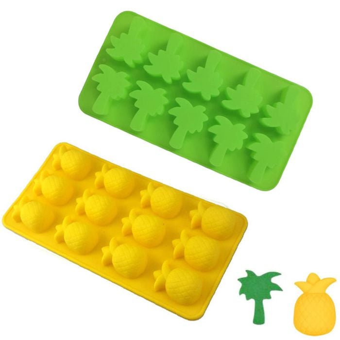 Catzon 2 Pcs Tree & Pineapple Ice Cube Trays Silicone for Chocolate Candy