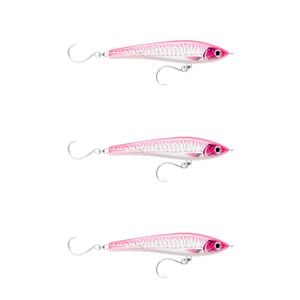 3x Rapala 17cm X Rap Magnum Stick Slow Sink Bait Fishing Lures - Hot Pink UV