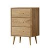 Oikiture 3 Chest of Drawers Tallboy Natural